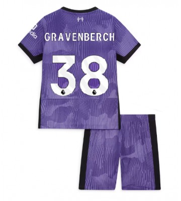 Liverpool Ryan Gravenberch #38 Tredjeställ Barn 2023-24 Kortärmad (+ Korta byxor)